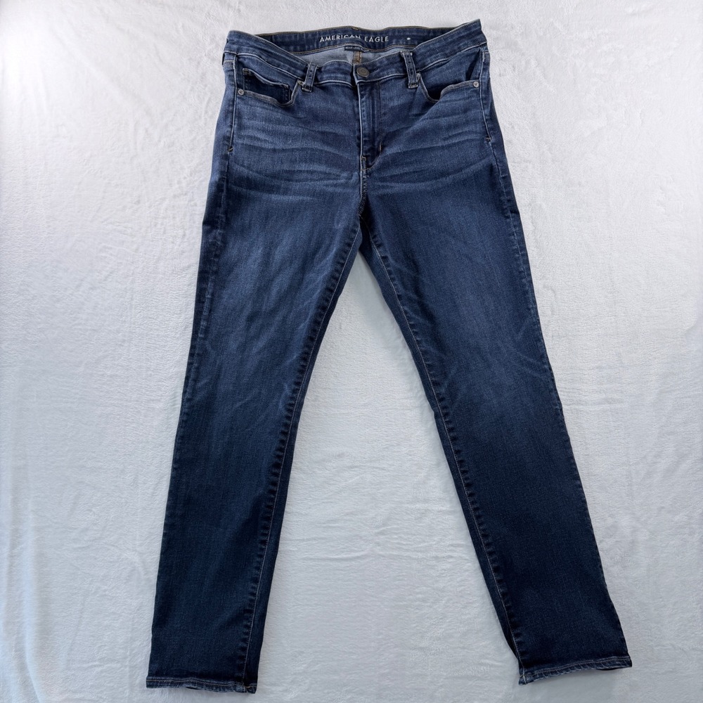 American Eagle Skinny Jeans Dark Wash Ne(x)t Level Stretch Blue Size 14 Regular